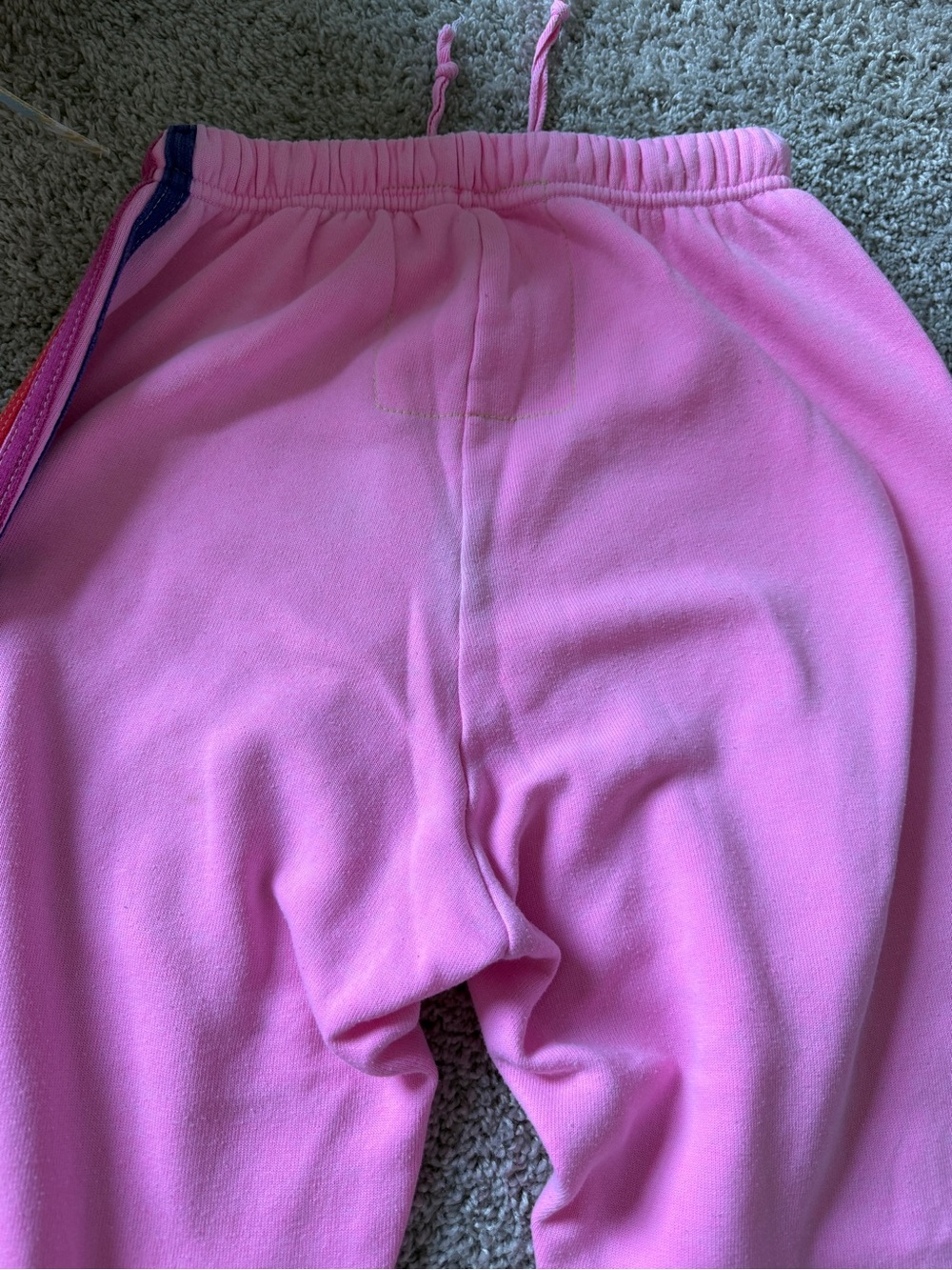 Aviator Nation Pink Sweatpants with Rainbow Side Stripes - Picture 3 of 5